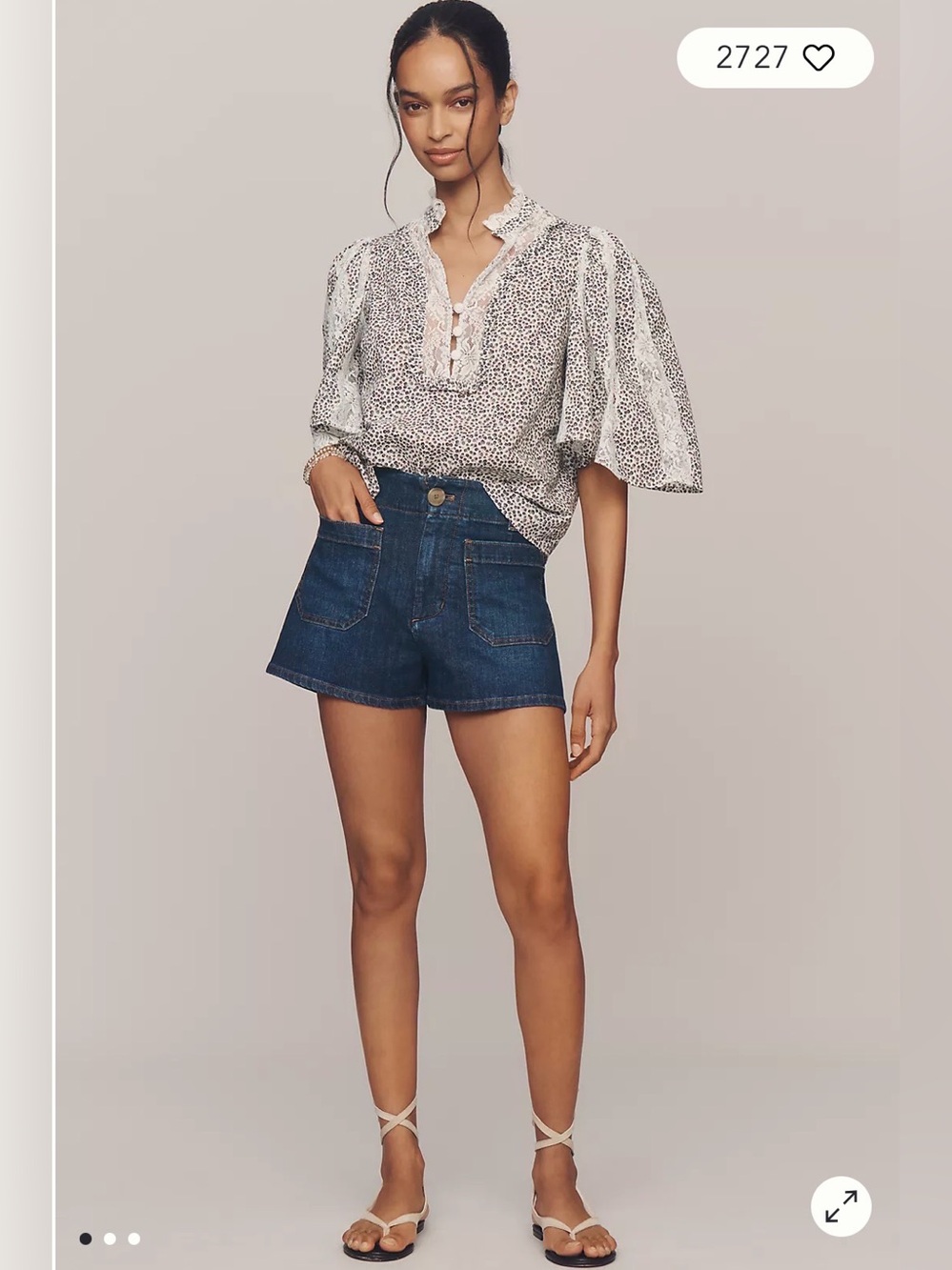 Maeve Colette Denim High-Rise Dark Denim Shorts 24W Plus NWT $98